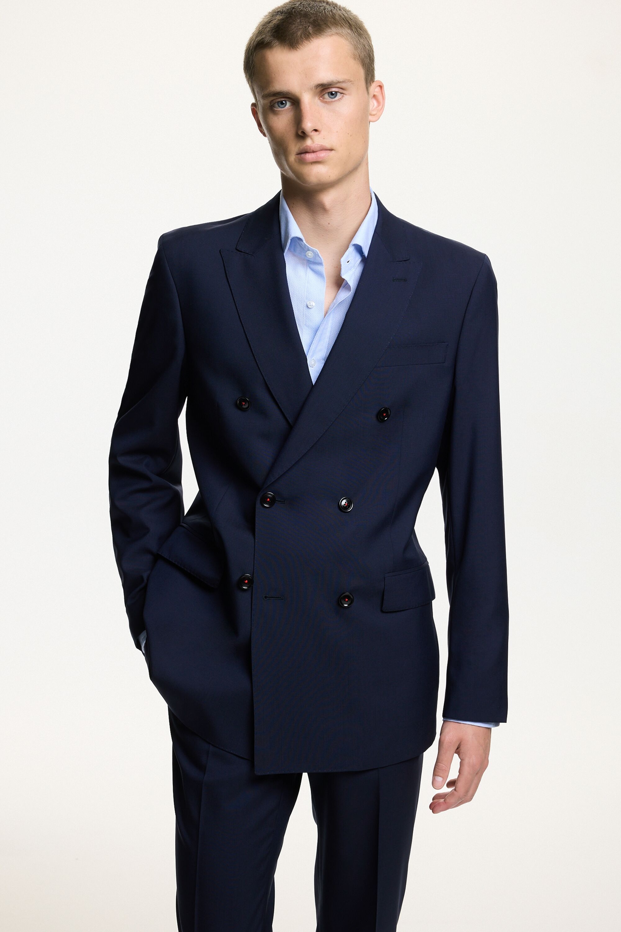 Tropical Wool Double-Breasted Classic Fit Suit Jacket