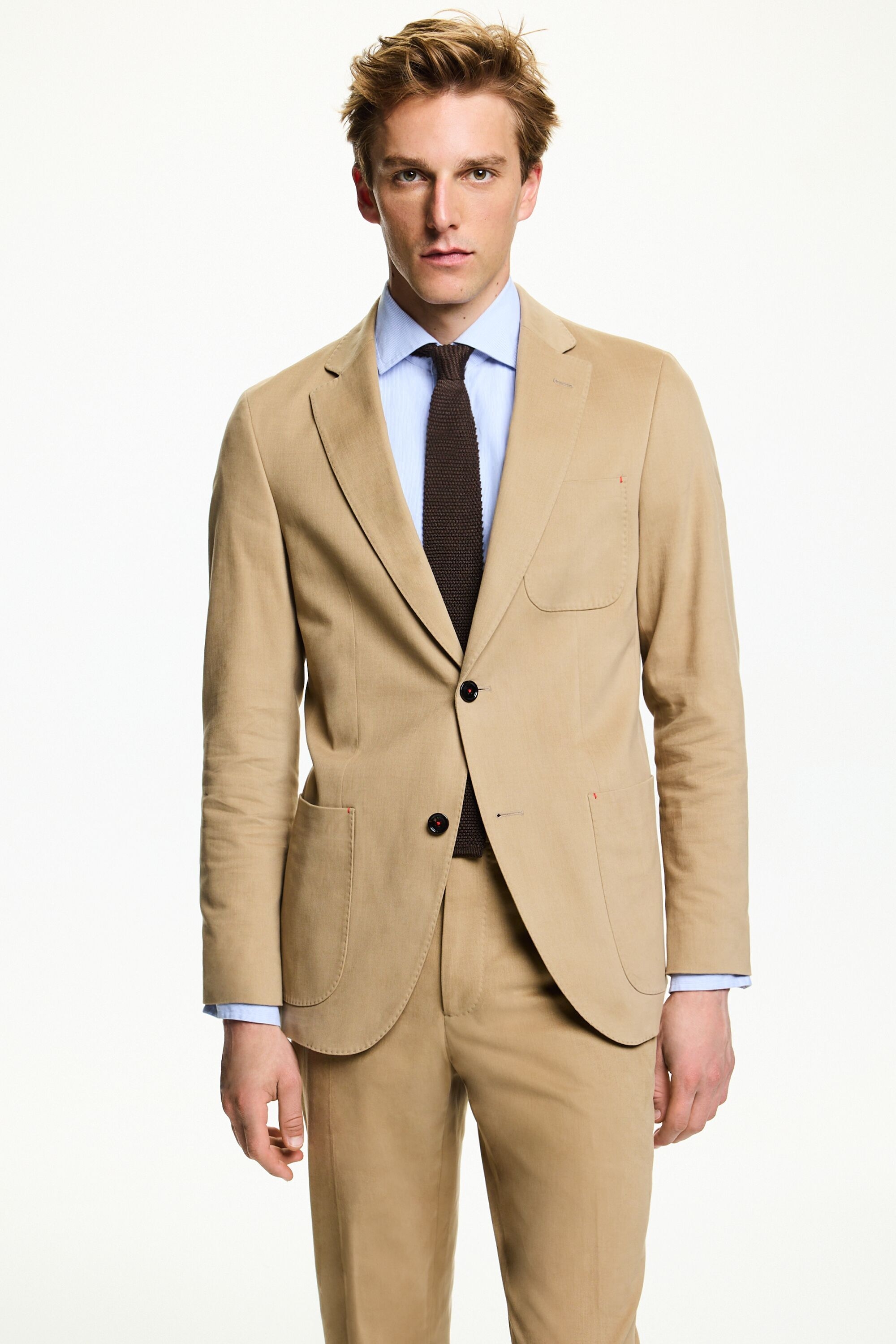 Cotton twill relaxed fit suit jacket