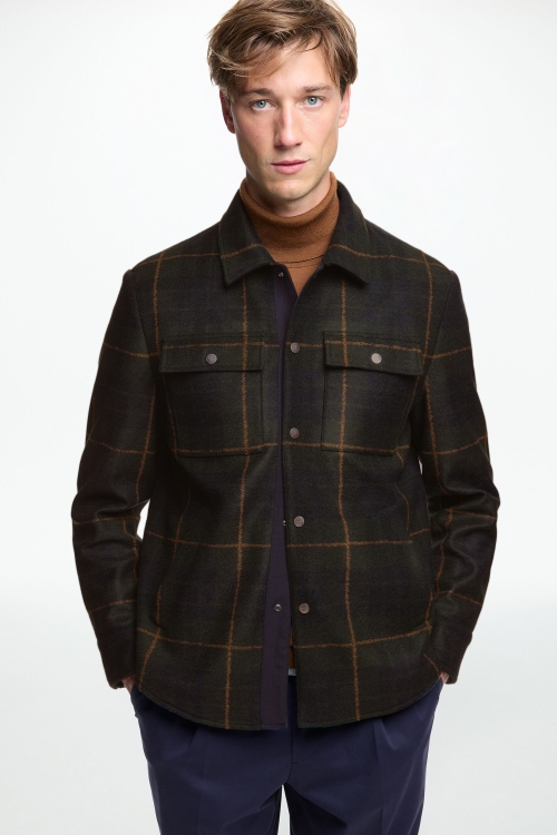 SOBRECAMISA DE ALGODÓN Y LANA CUADROS