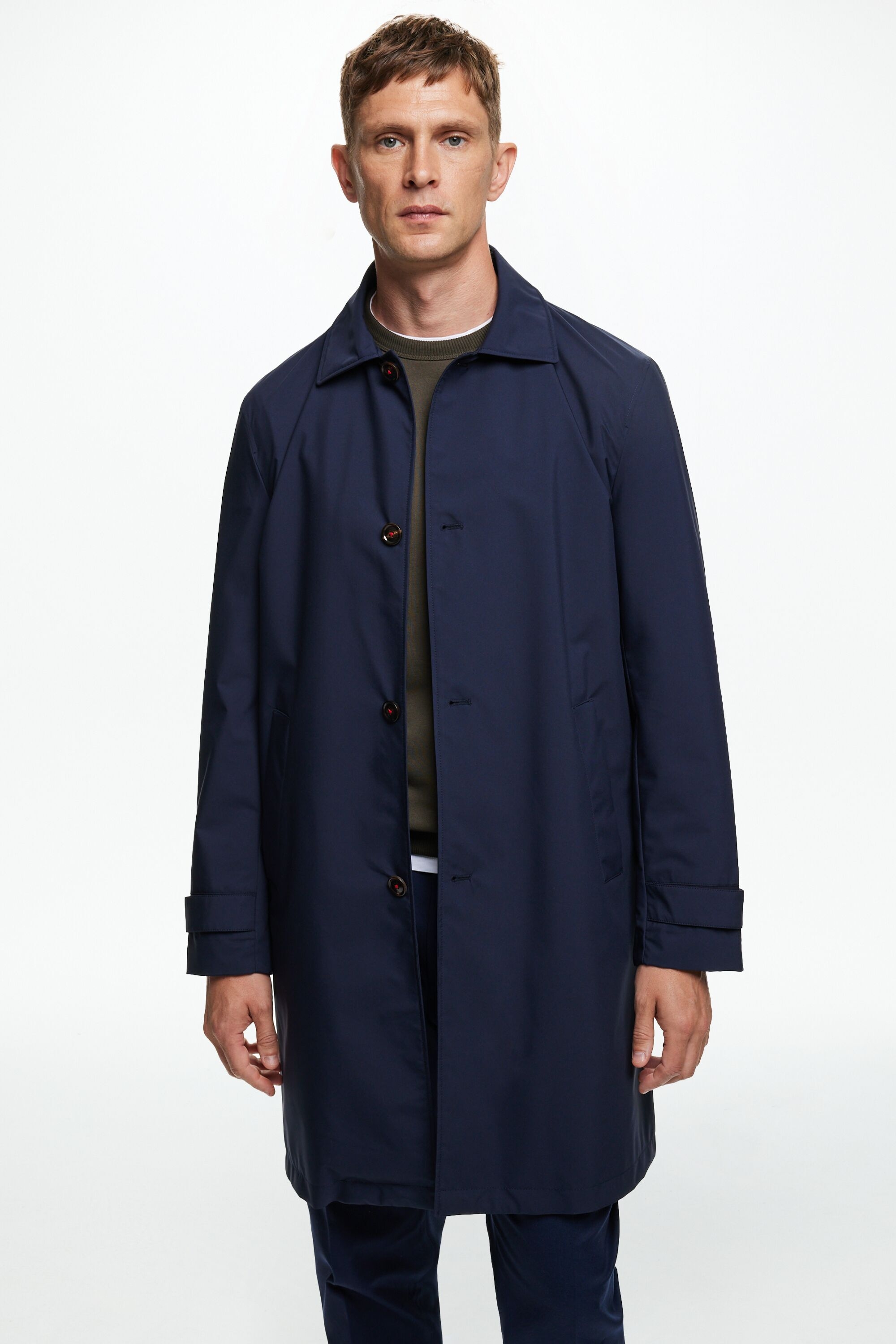 CHartan-Lined Technical Nylon Trench Coat