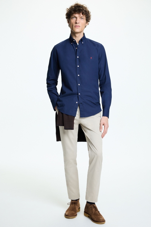 PANTALÓN CHINO SLIM FIT DE SARGA DE ALGODÓN