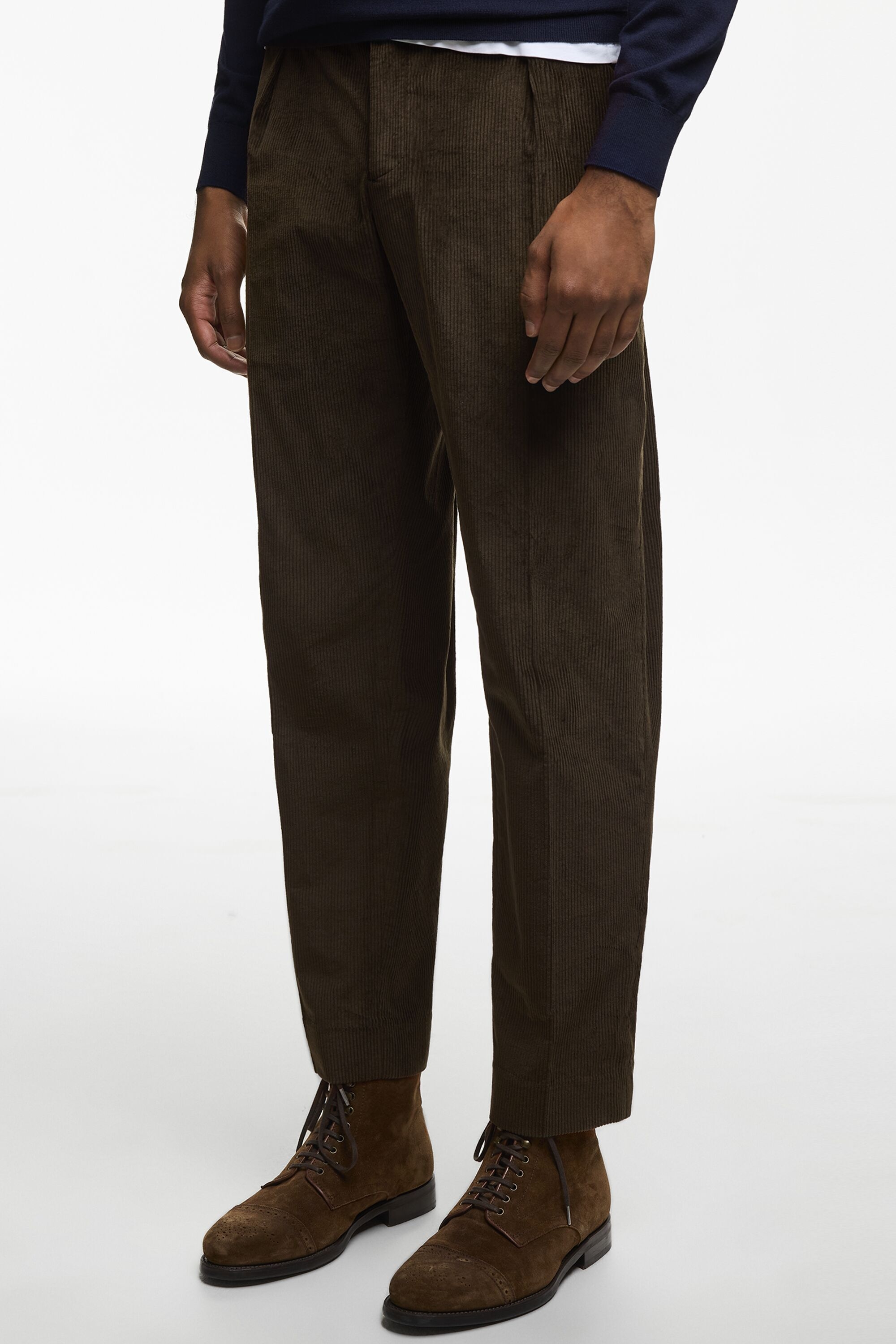 Pantalón de Traje Relaxed Fit de Pana de Algodón