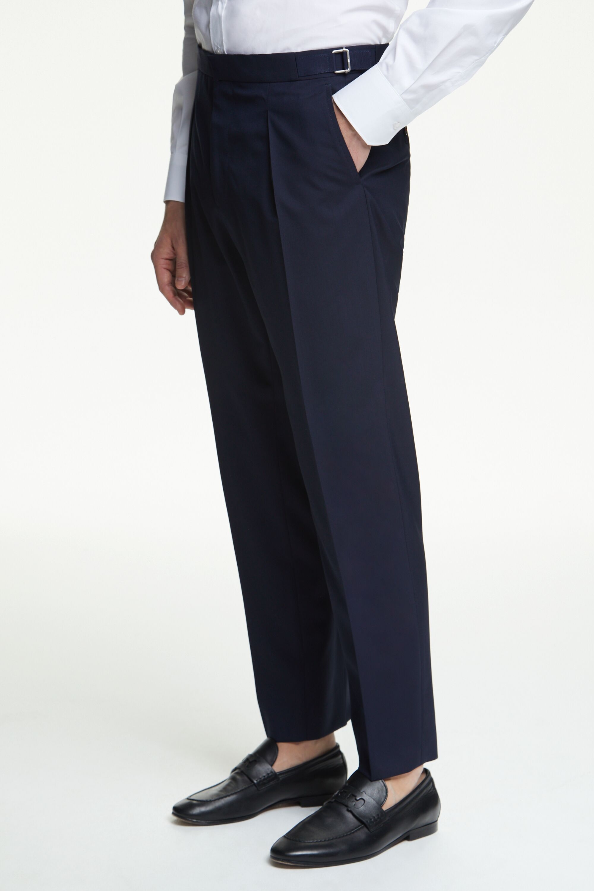 Tropical wool relaxed fit suit pants