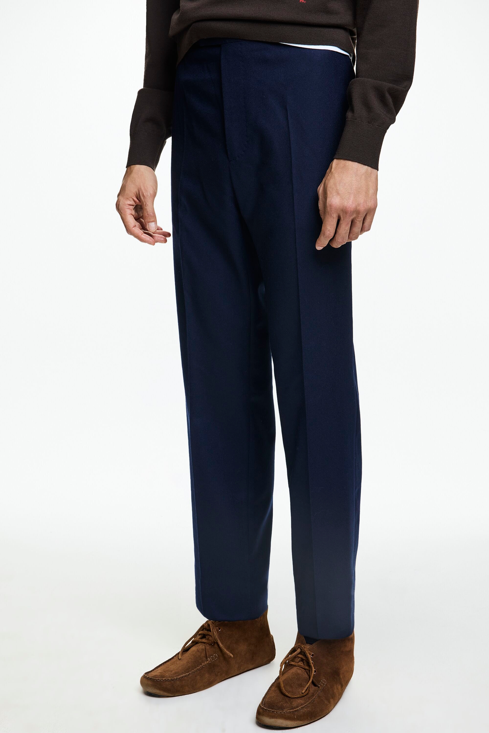 Wool Flannel Classic Fit Suit Pants