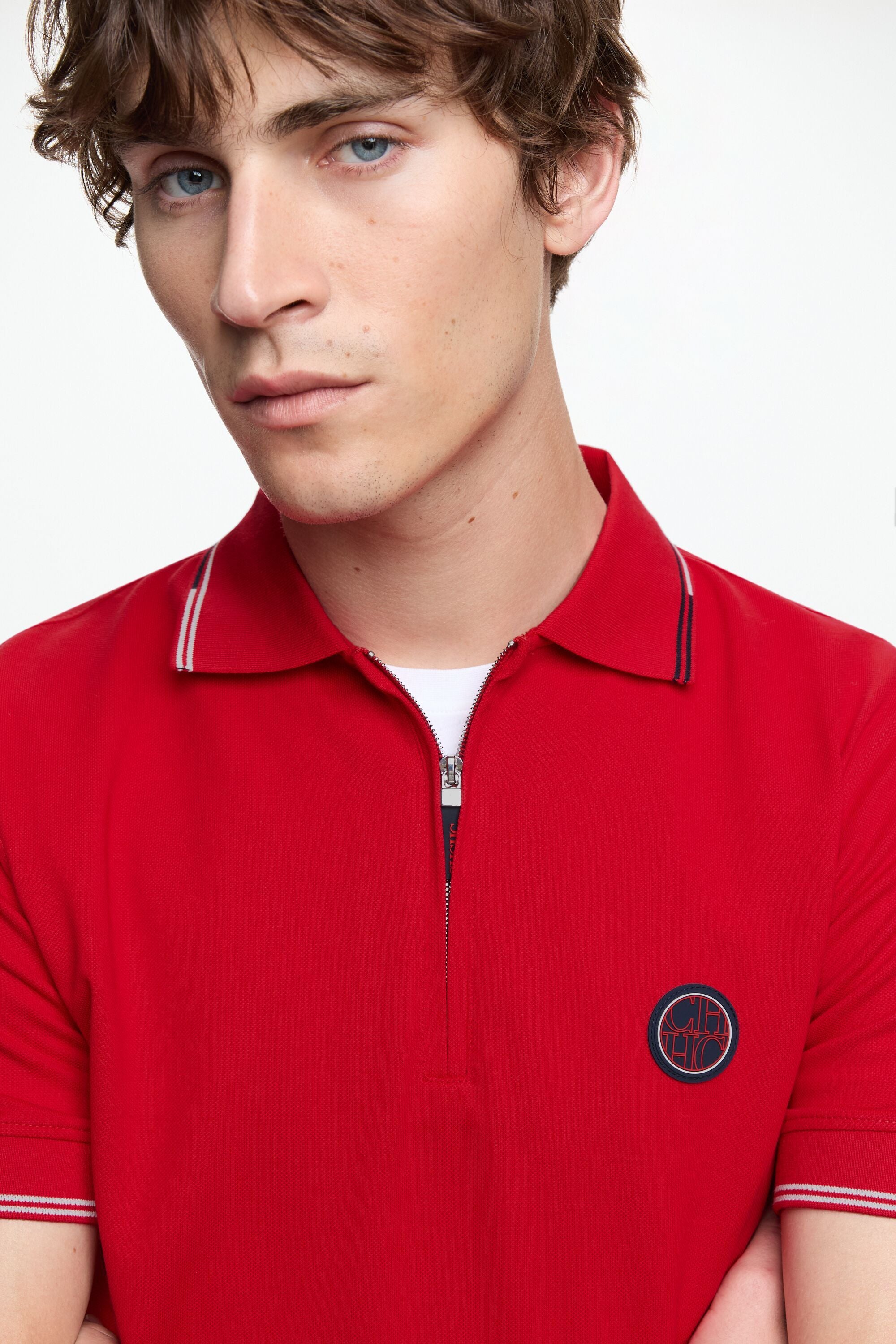 Piqué polo shirt red - CH Carolina Herrera United States