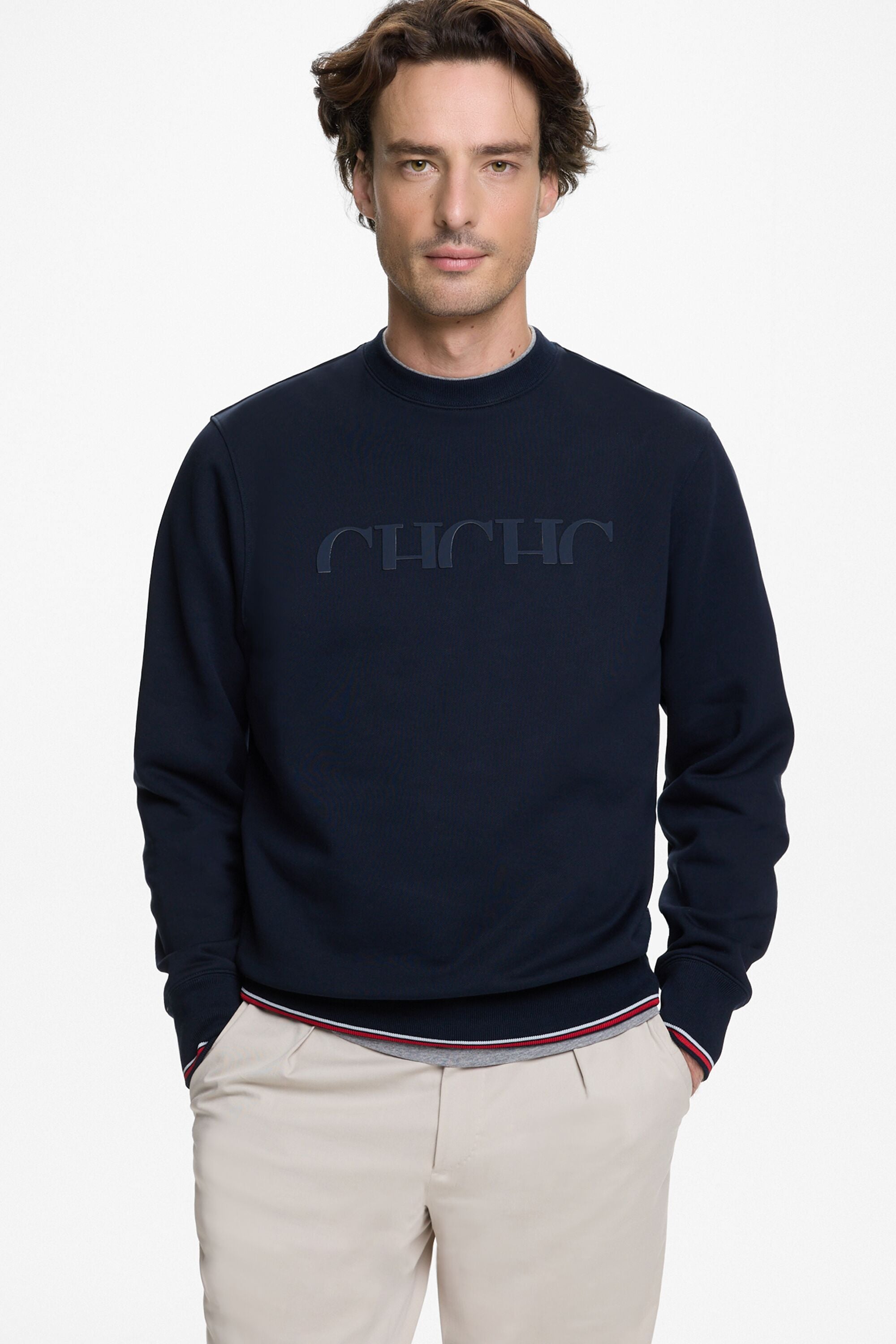 Sudadera con estampado CH azul marino CH Carolina Herrera Espana
