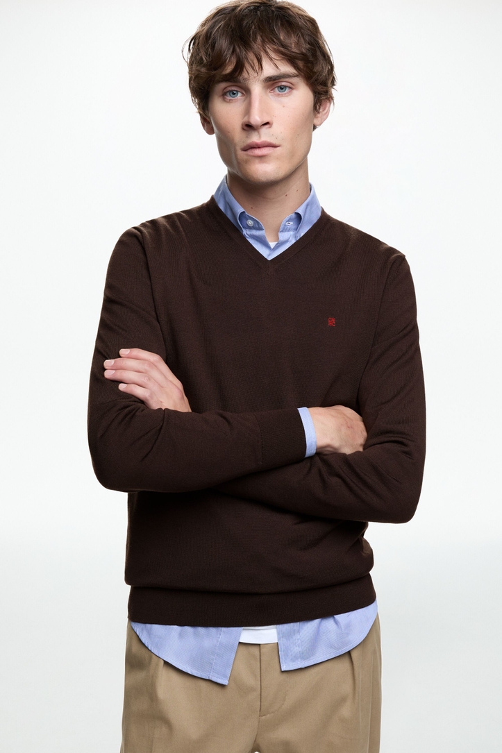 Jersey de Lana Merino Cuello Pico