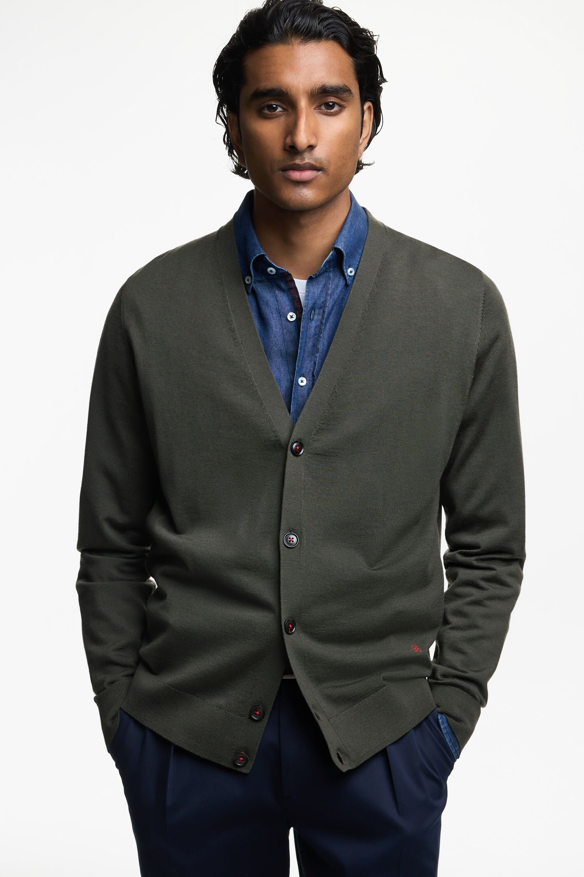 Green merino cardigan outlet