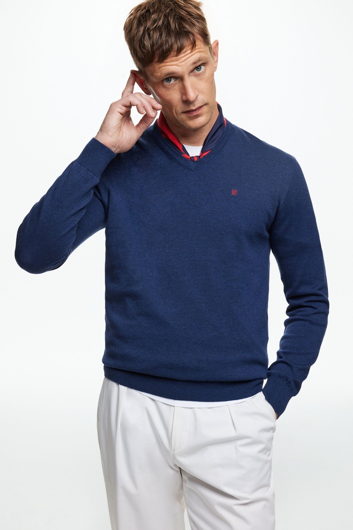 Cotton V-neck Sweater