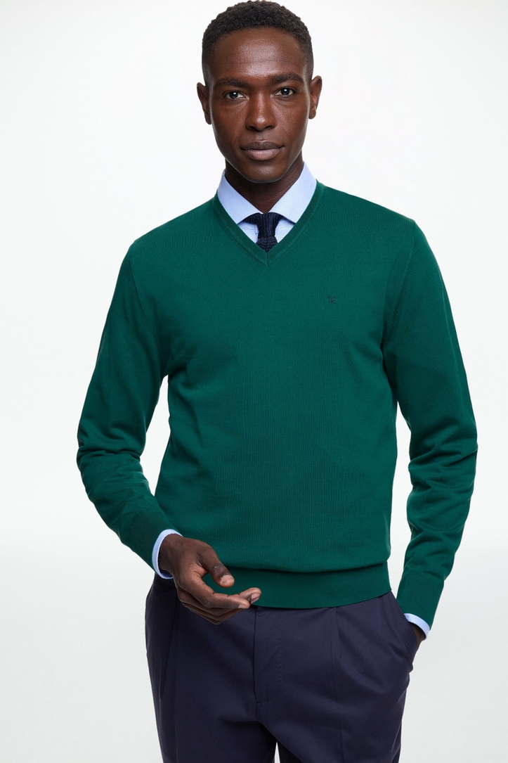 Jersey de Algodón Gaseado Cuello Pico