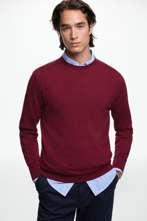 JERSEY DE ALGODÓN GASEADO CUELLO REDONDO
