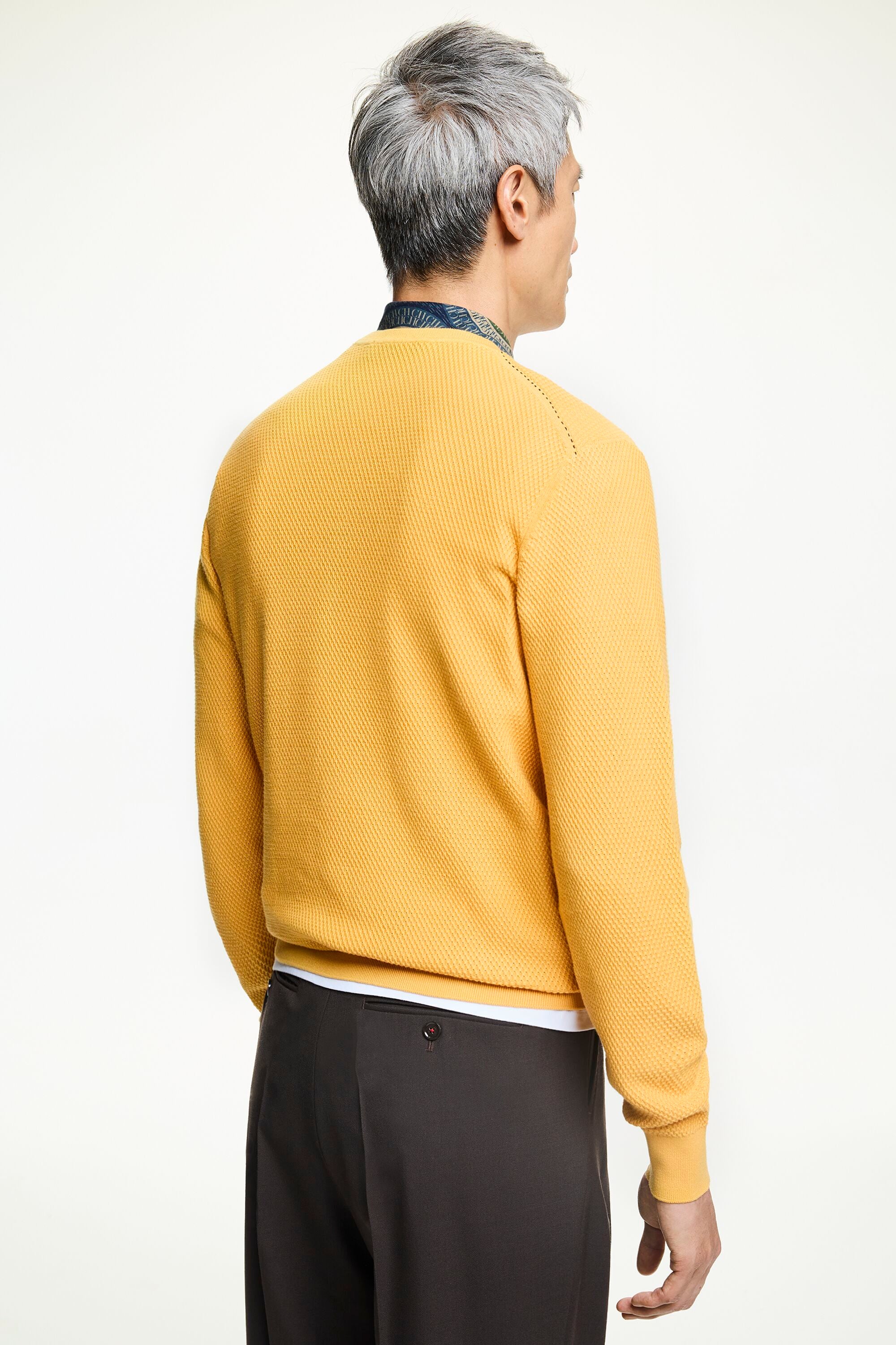 Yellow sweater men top
