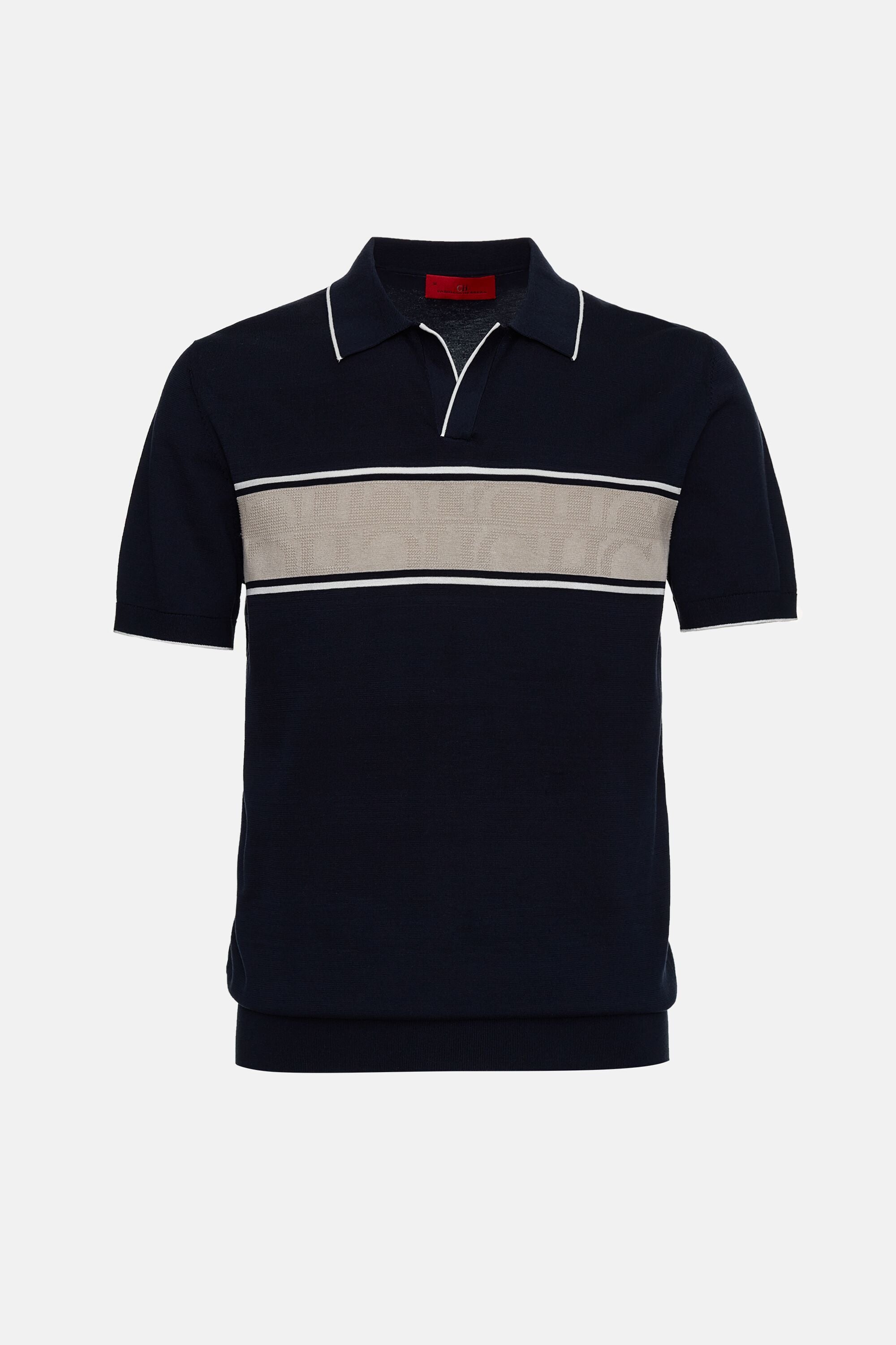 CH Knit Open Polo Shirt navy blue stone CH Carolina Herrera Finland