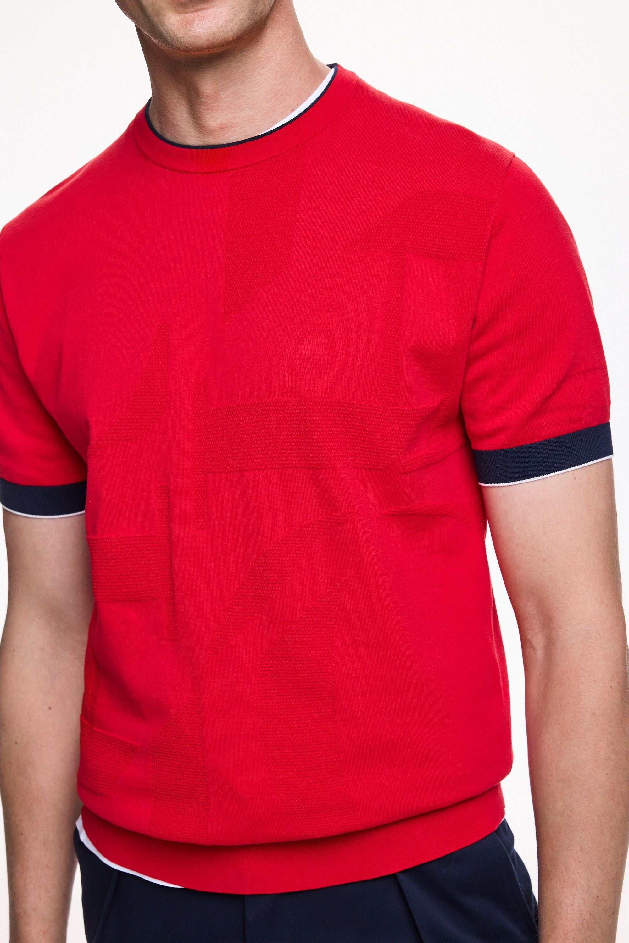 CH textured knit t-shirt red - CH Carolina Herrera United States