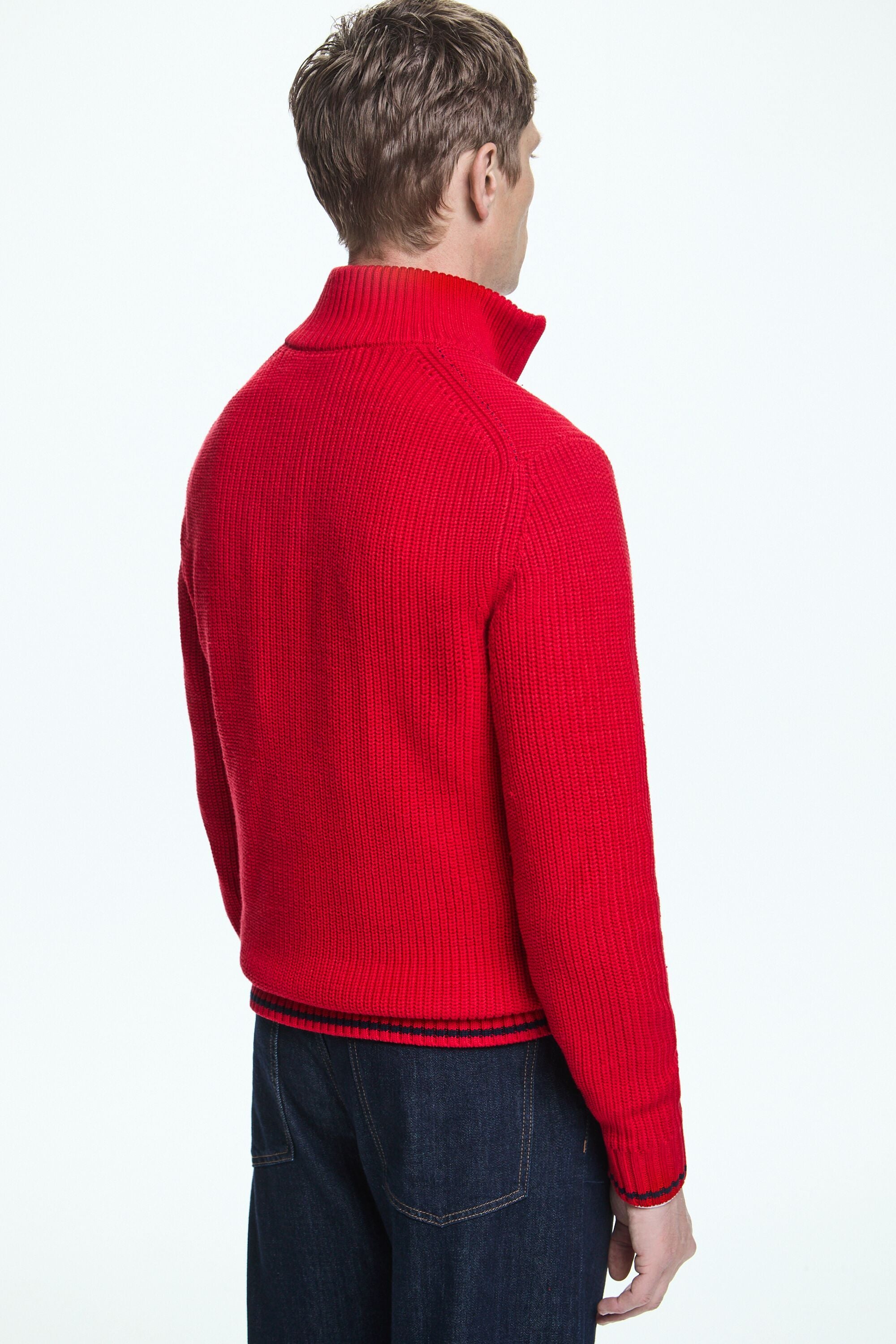 Red half sweater sales