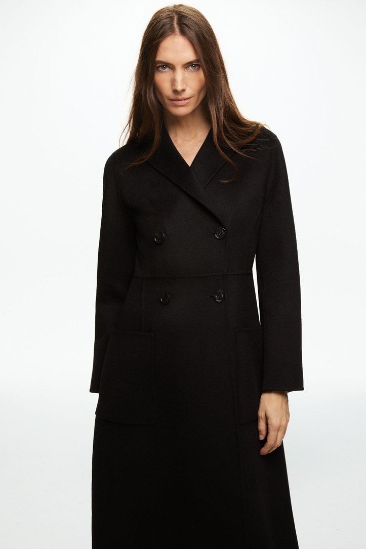 Double-Faced Wool Fitted Wrap Coat