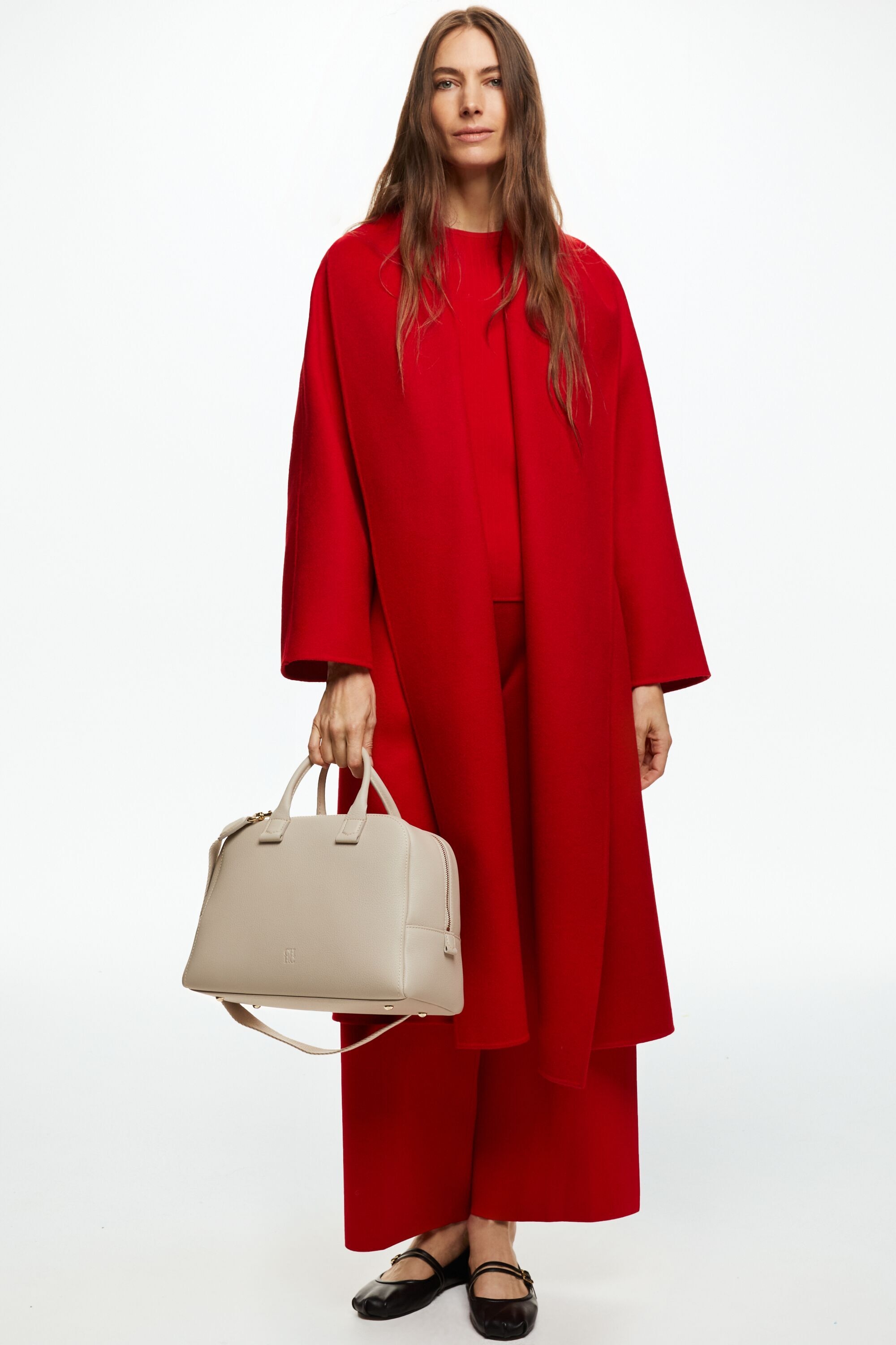 Double-Faced Wool A-Line Coat