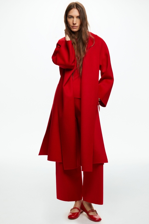 DOUBLE-FACED WOOL A-LINE COAT