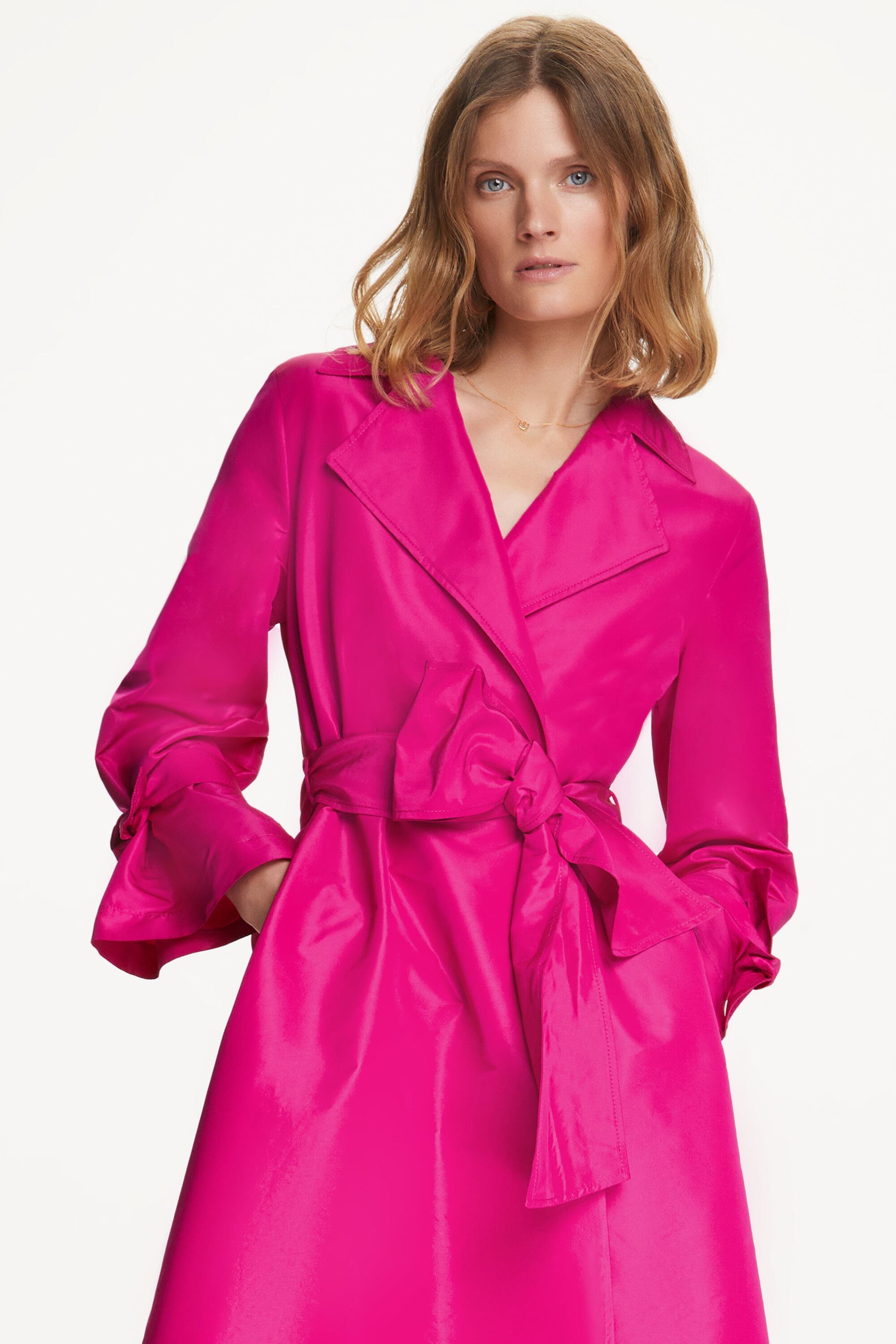 Taffeta coat dress with bows fuchsia CH Carolina Herrera United States