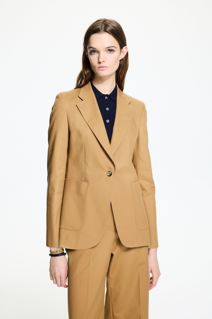 Cotton fitted tailored jacket