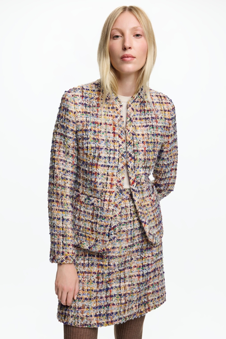 Chaqueta corta recta de tweed