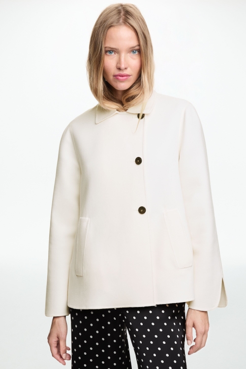 DOUBLE-FACED WOOL A-LINE COAT