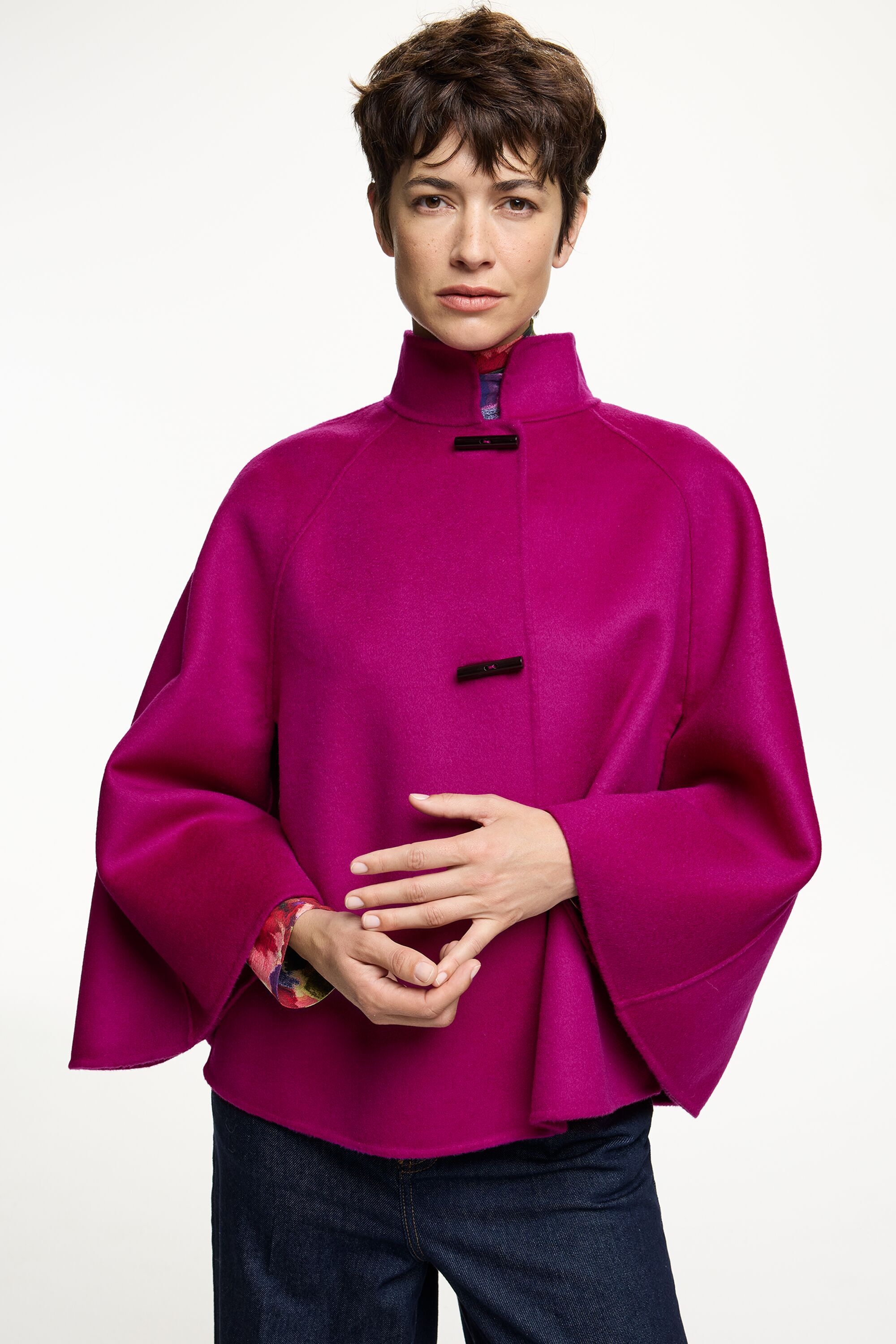 Double-Faced Wool A-Line Cape