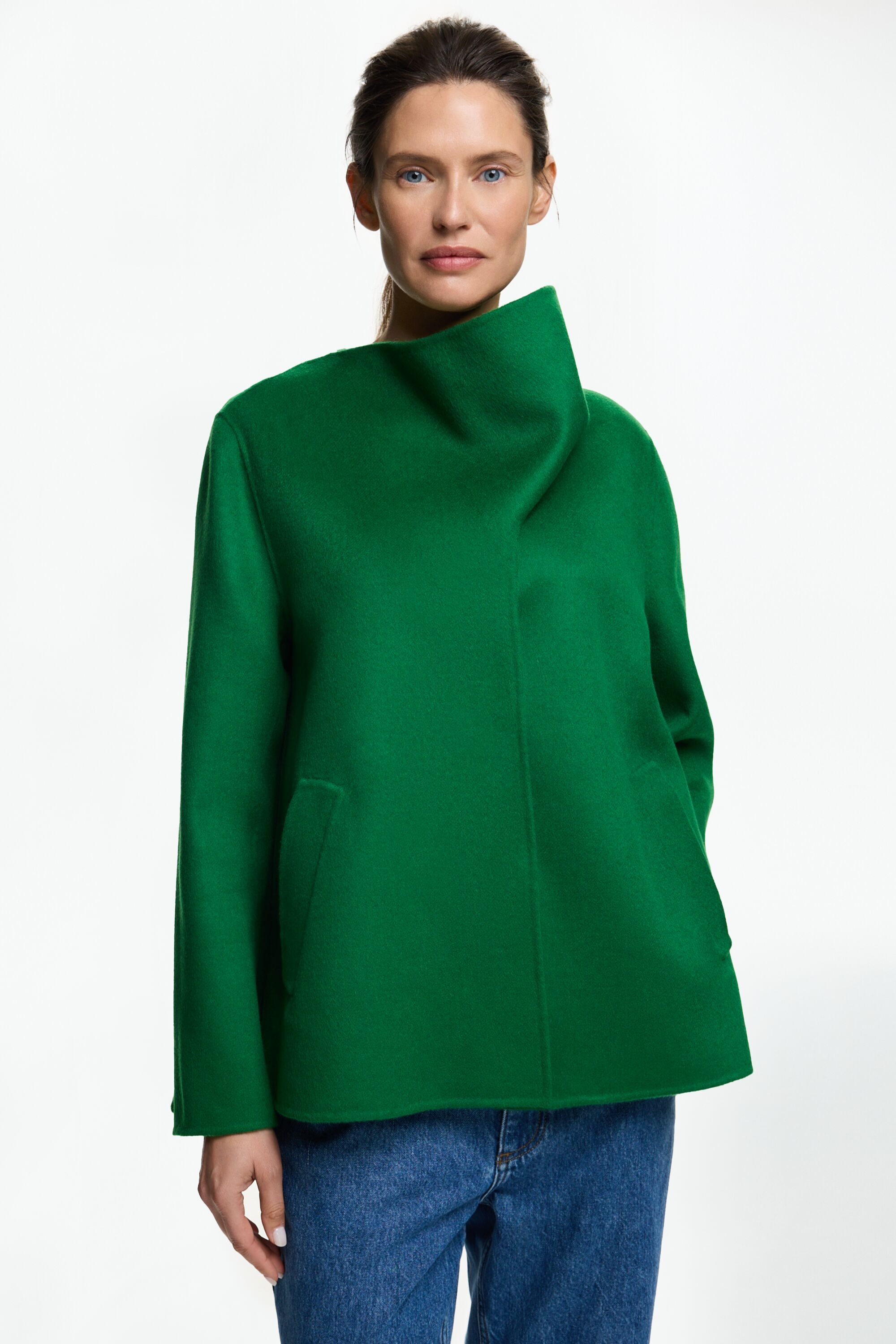 Double-Faced Wool A-Line Coat