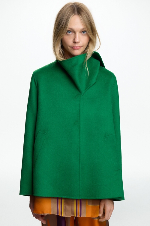 DOUBLE-FACED WOOL A-LINE COAT