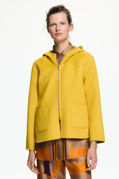 DOUBLE-FACED WOOL REVERSIBLE A-LINE COAT