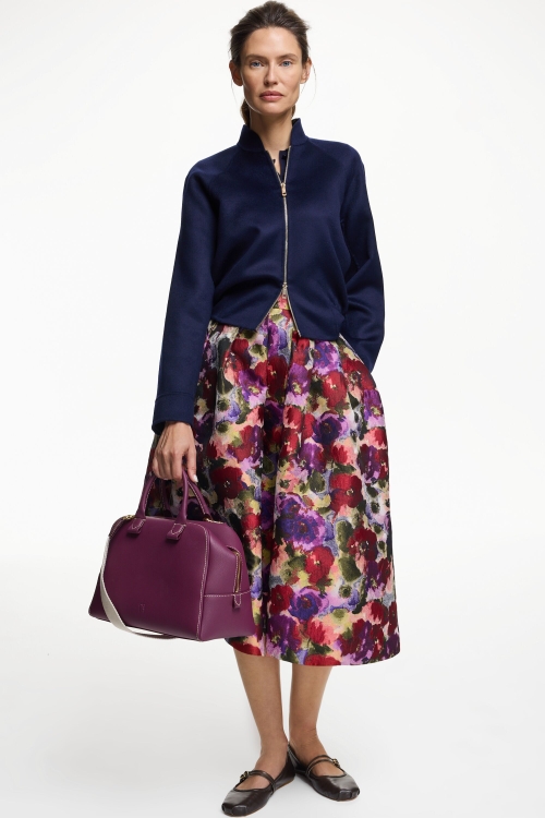 BLOSSOM JACQUARD MIDI SKIRT