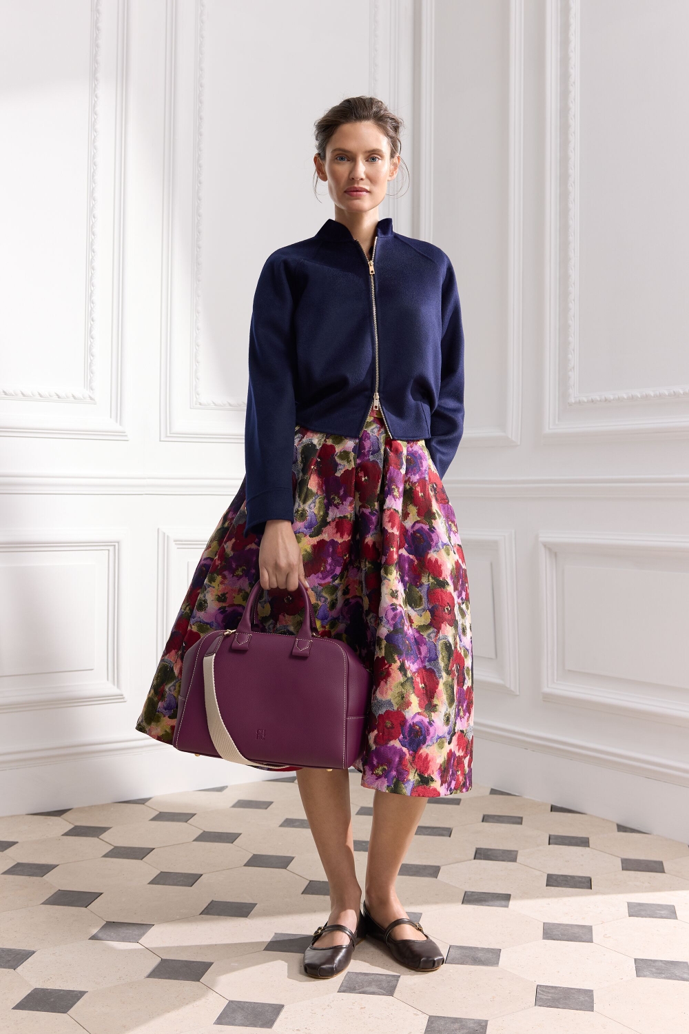FALDA MIDI DE JACQUARD BLOSSOM