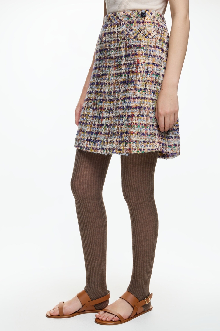 Tweed A-line short skirt