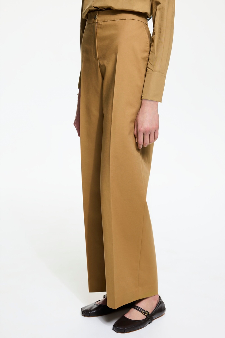 Cotton straight-leg suit pants