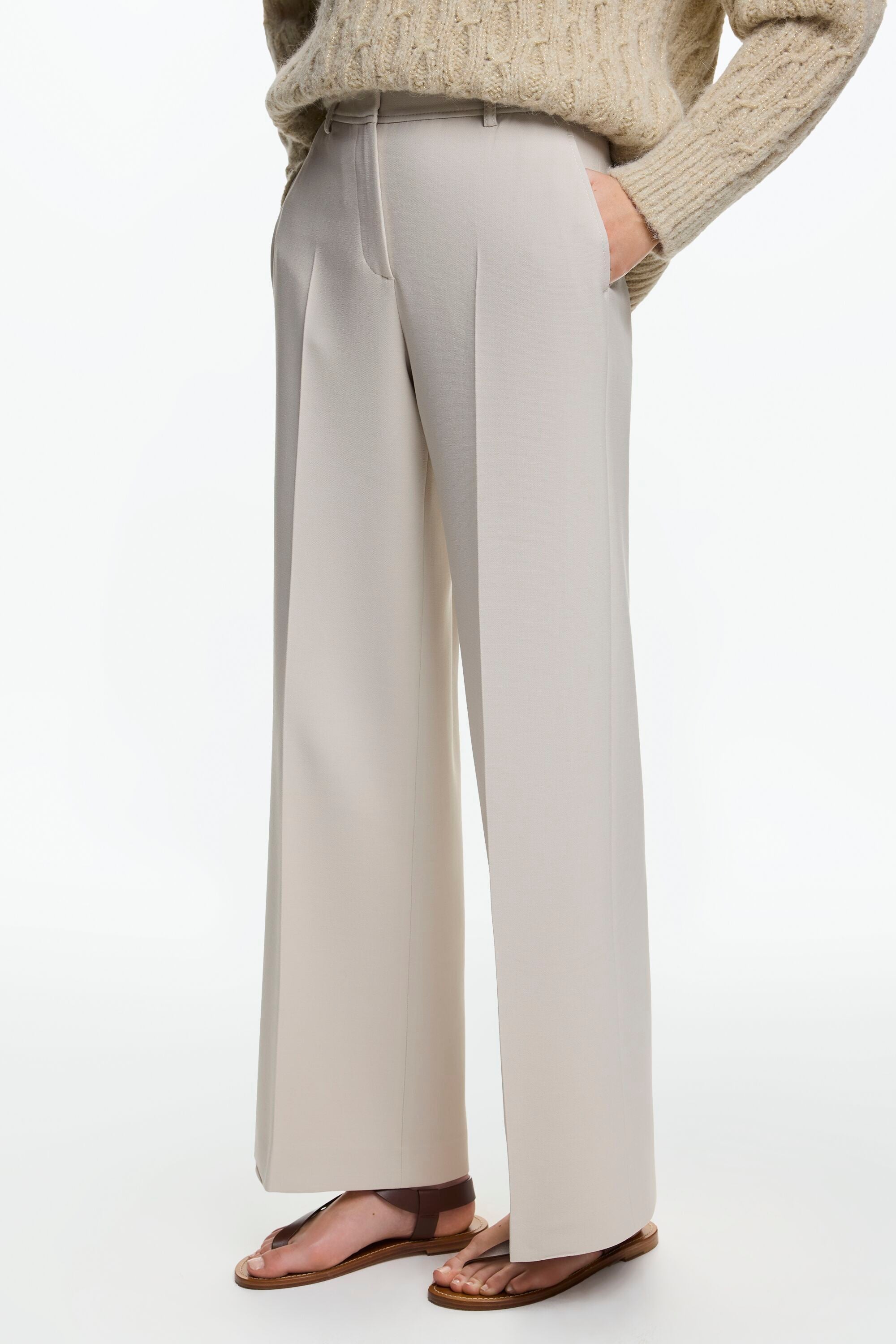 Crepe straight leg pants hotsell