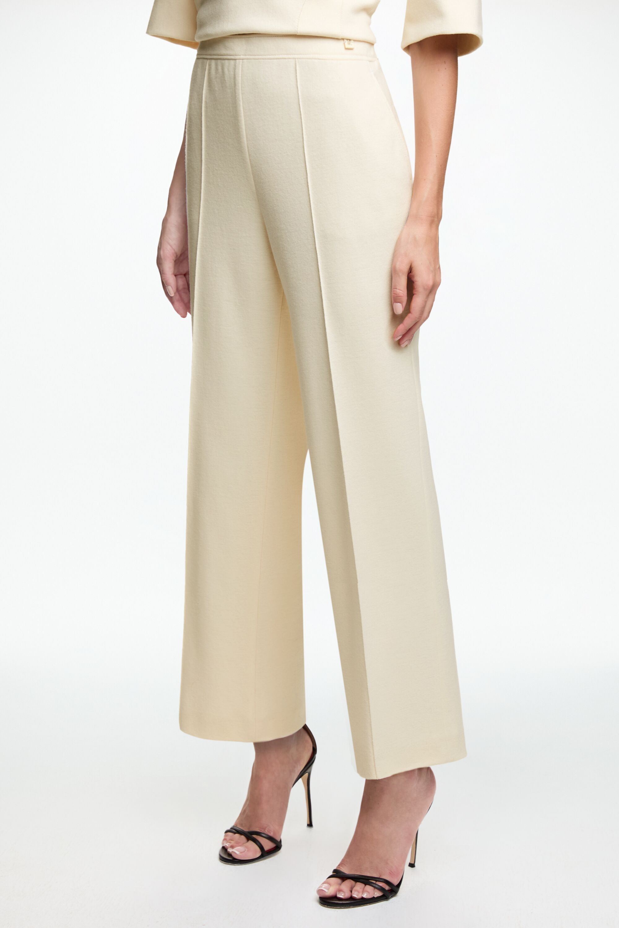 Wool Knit Straight-Leg Pants