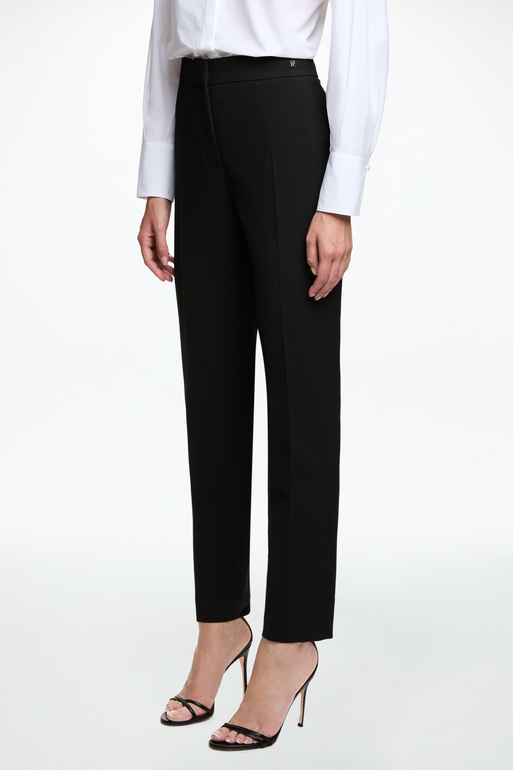 Crepe Slim-Leg Pants