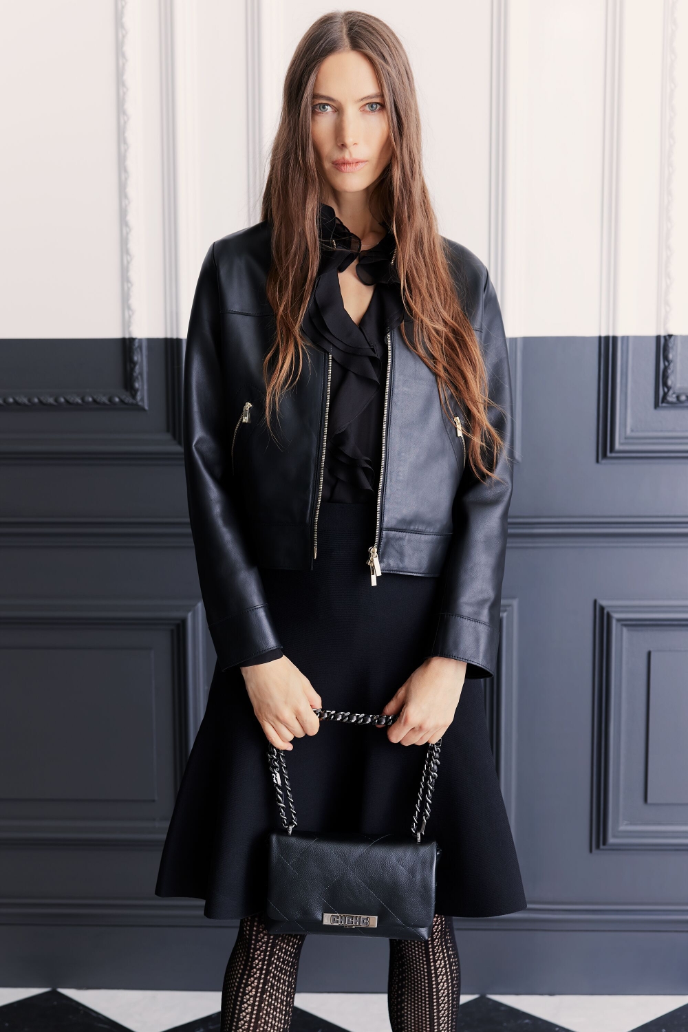 LEATHER STRAIGHT-FIT JACKET