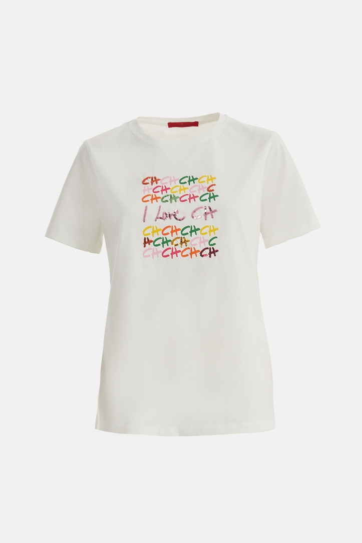 Sequined print CH t-shirt