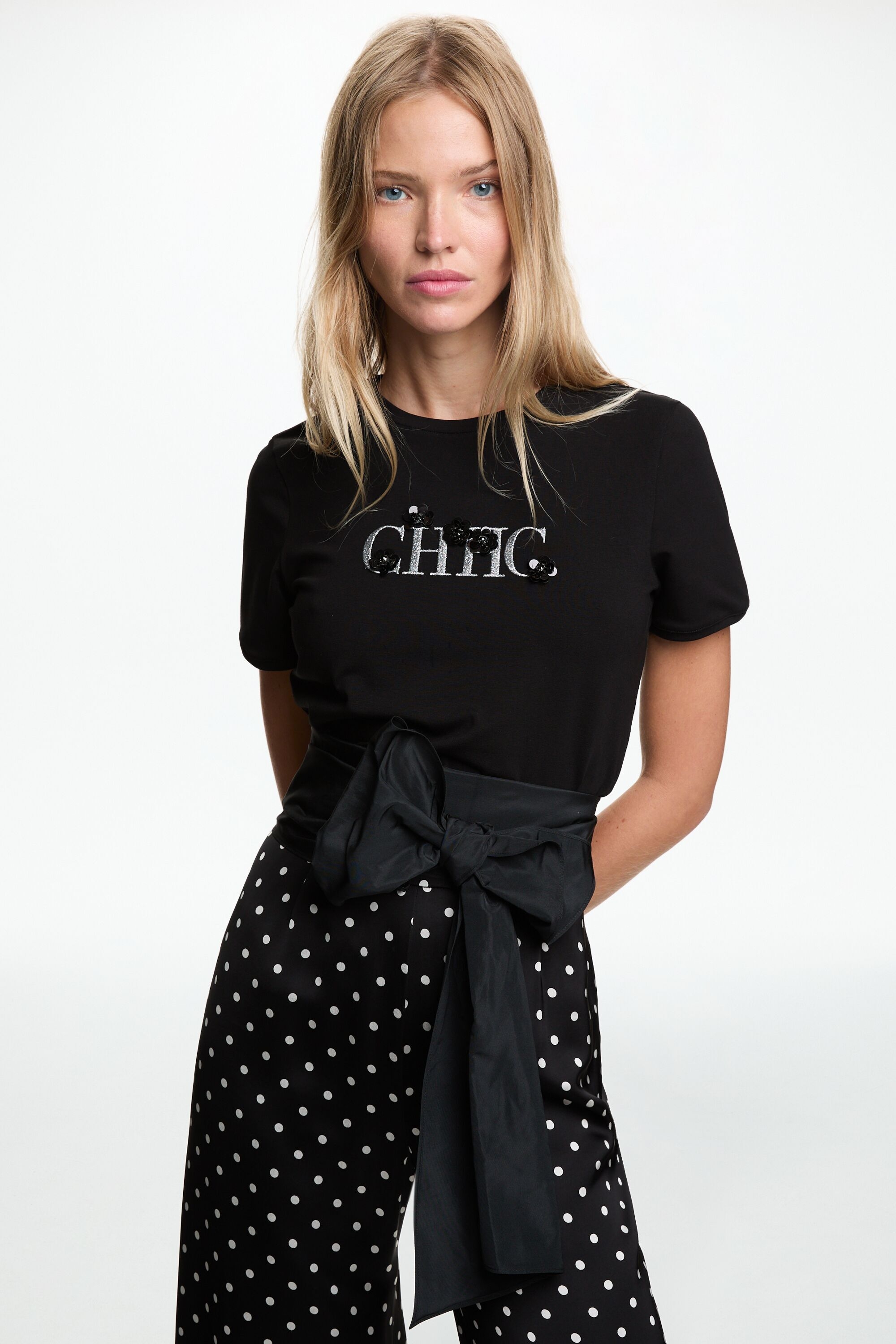 CH T-shirt with Embroidery and Sequins