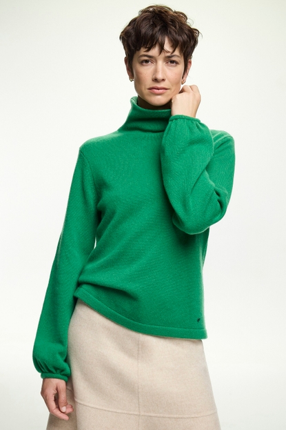 Puffed Sleeved Wool and Cashmere Sweater