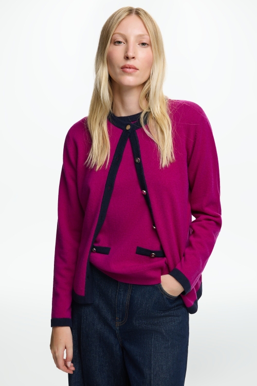 WOOL AND CASHMERE STRAIGHT-FIT CARDIGAN