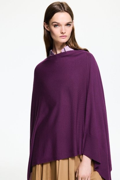 Merino wool asymmetric cape
