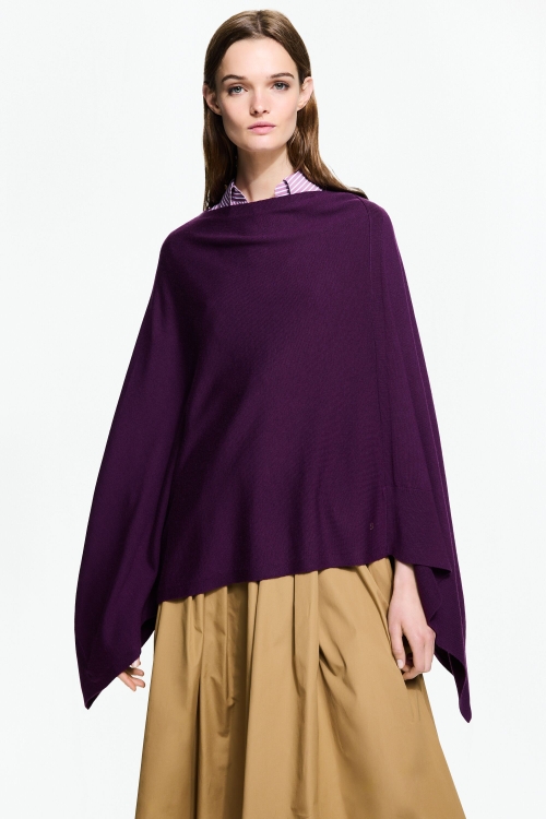 MERINO WOOL ASYMMETRIC CAPE