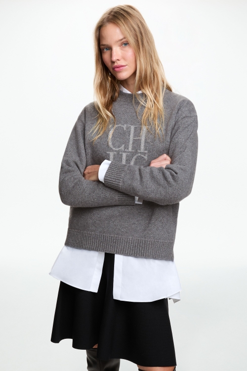 CH INTARSIA CASHMERE OVERSIZE SWEATER