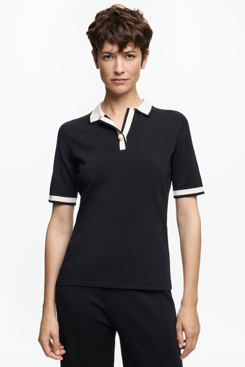 KNIT POLO SHIRT WITH CONTRASTS