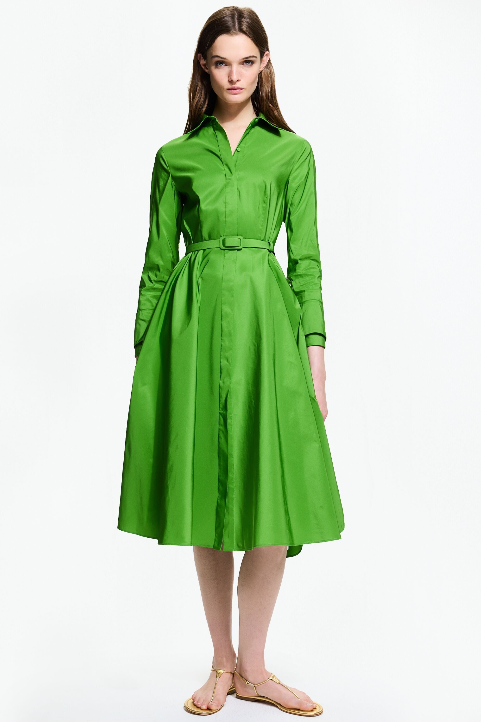 Taffeta shirt dress with belt green CH Carolina Herrera Germany