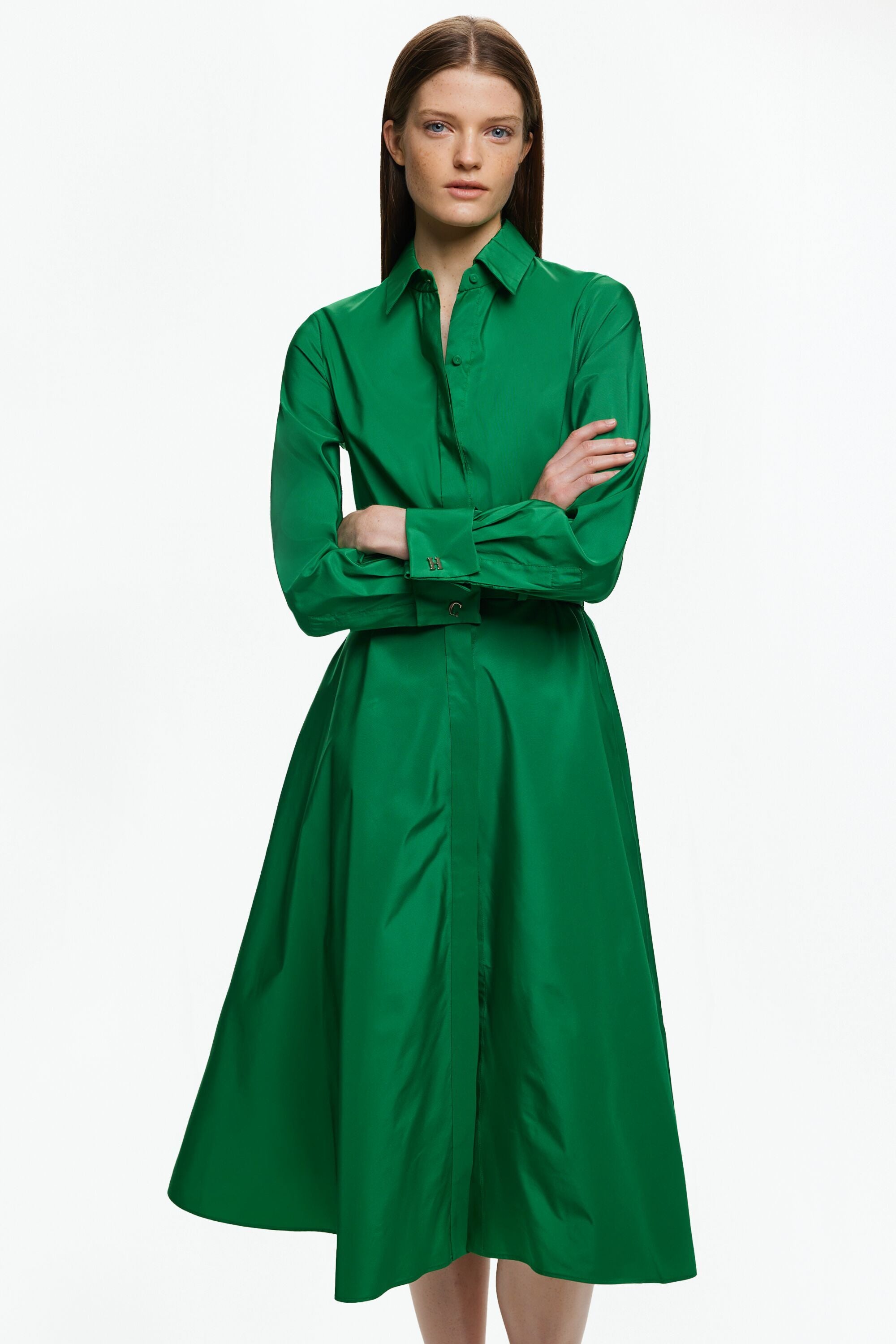 Taffeta shirt dress green CH Carolina Herrera United States