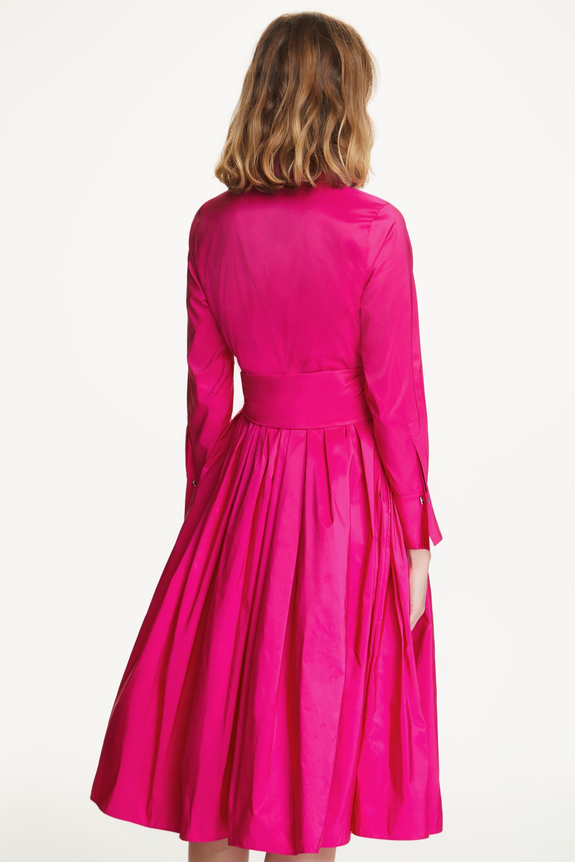 Long sleeve taffeta dress best sale