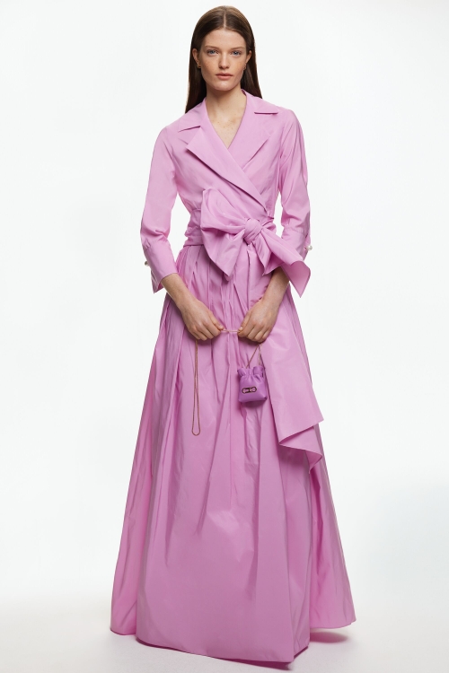 TAFFETA LONG DRESS WITH CUFFLINKS